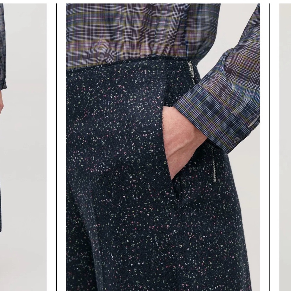 Cos Loop-Stitched Rounded Wool Culottes - image 3